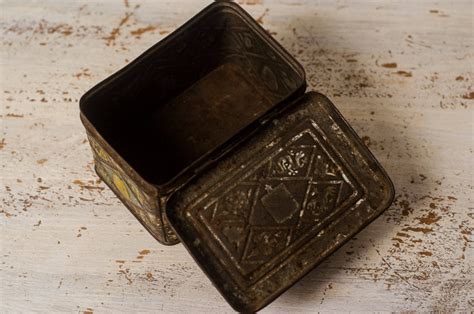 gift metal box|vintage metal tin box.